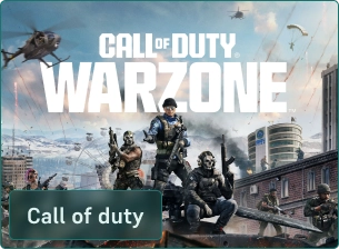 Poster voor het spel Call of Duty Warzone met de hoofdpersonages.