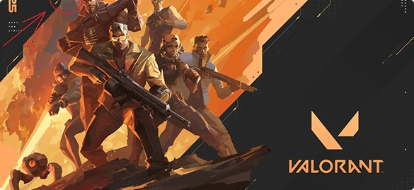 Poster voor het spel Valorant met personages uit het spel.